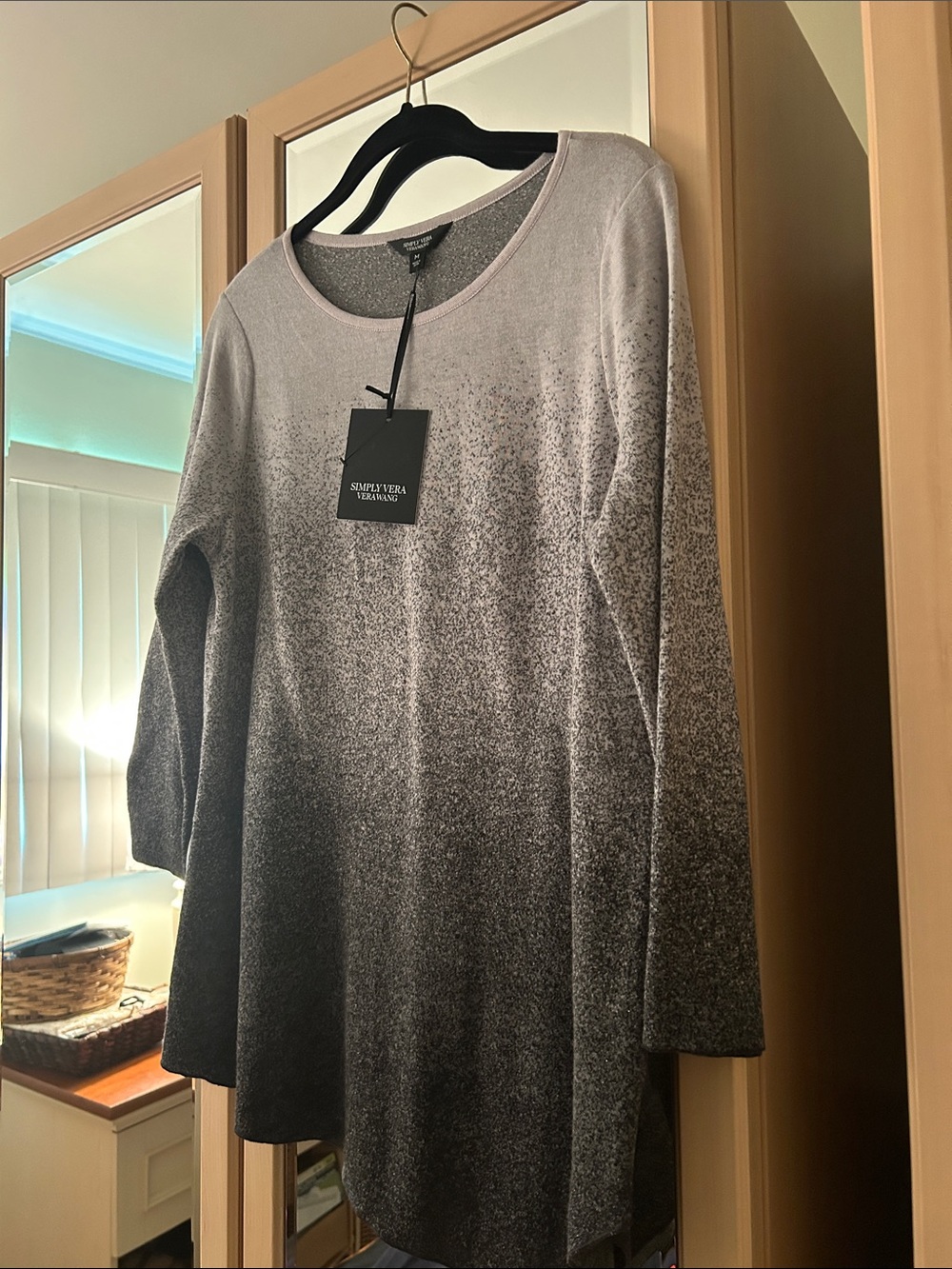 Simply Vera Vera Wang Gray Ombre Long-Sleeve Tunic